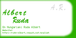 albert ruda business card